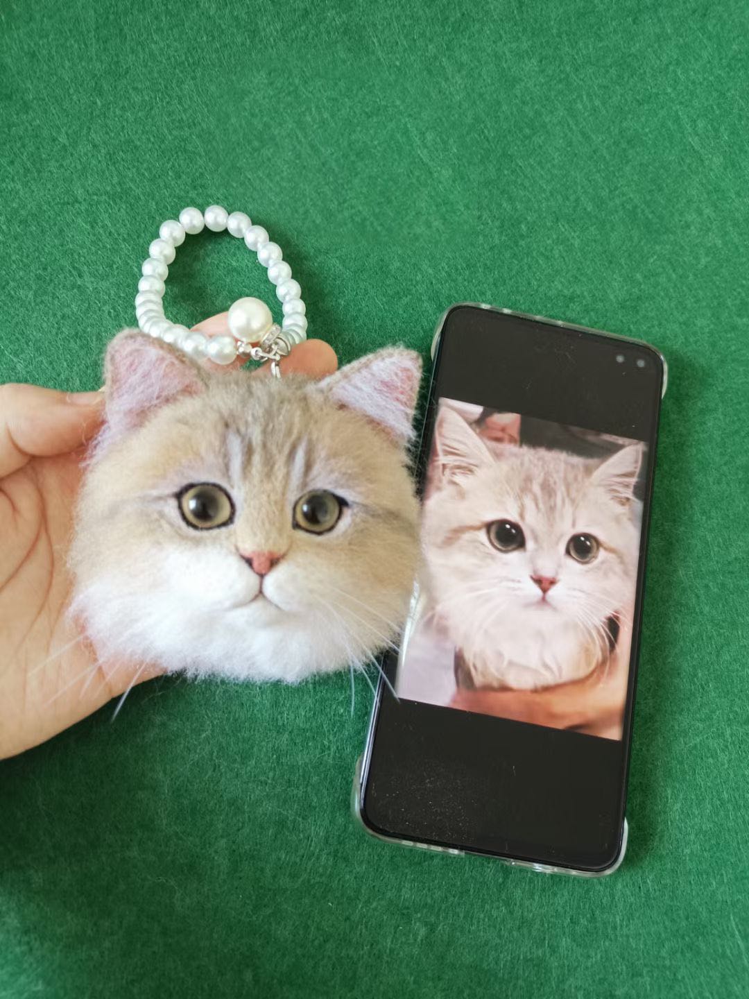 Custom Felt Pet Face Memorial Gift Ornaments for Car