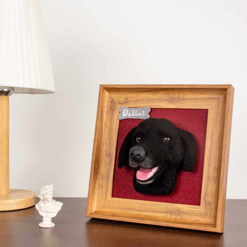 Wakuneco, Felted Dog Portrait Memorial for My Dog