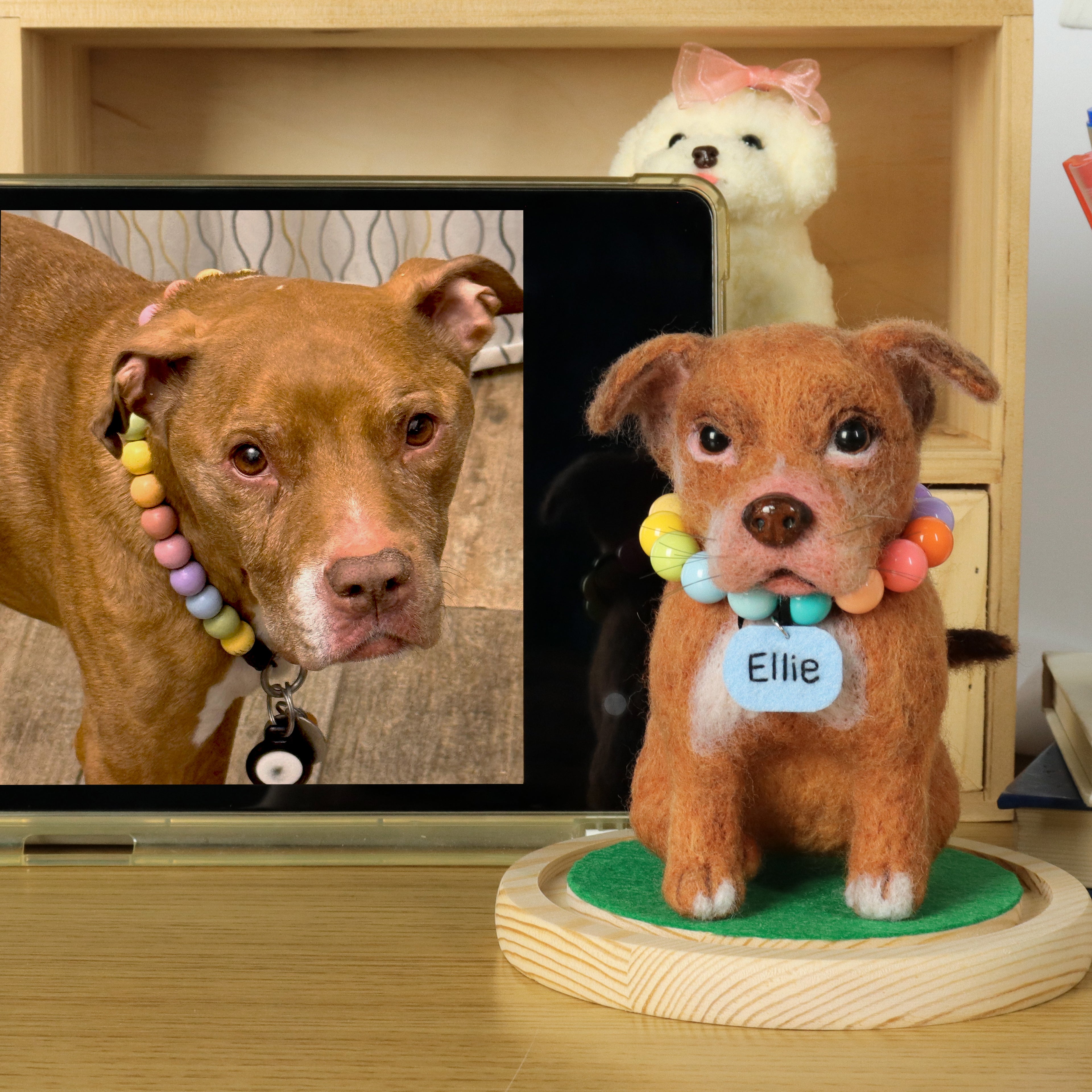 Custom Felt Pet Full Body Dog Replica for Pet Lover 6 Inches