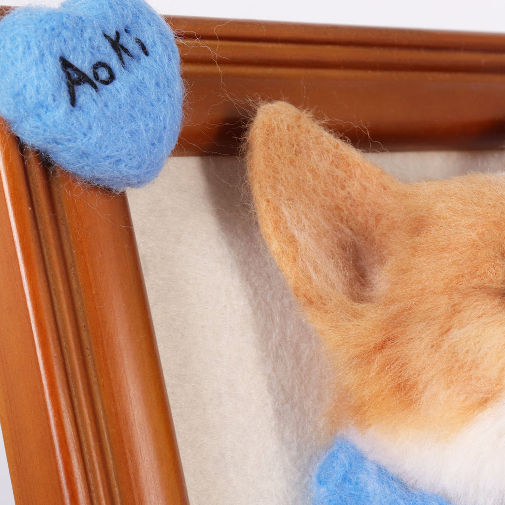 Custom Felt Dog Portrait Needle Felted  Corgi