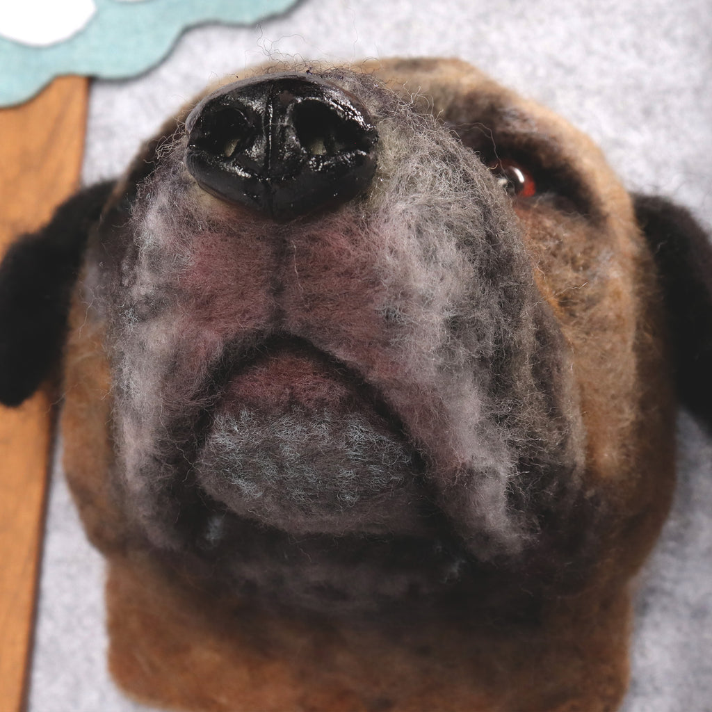 Wakuneco, Felted Dog Portrait Memorial for My Dog