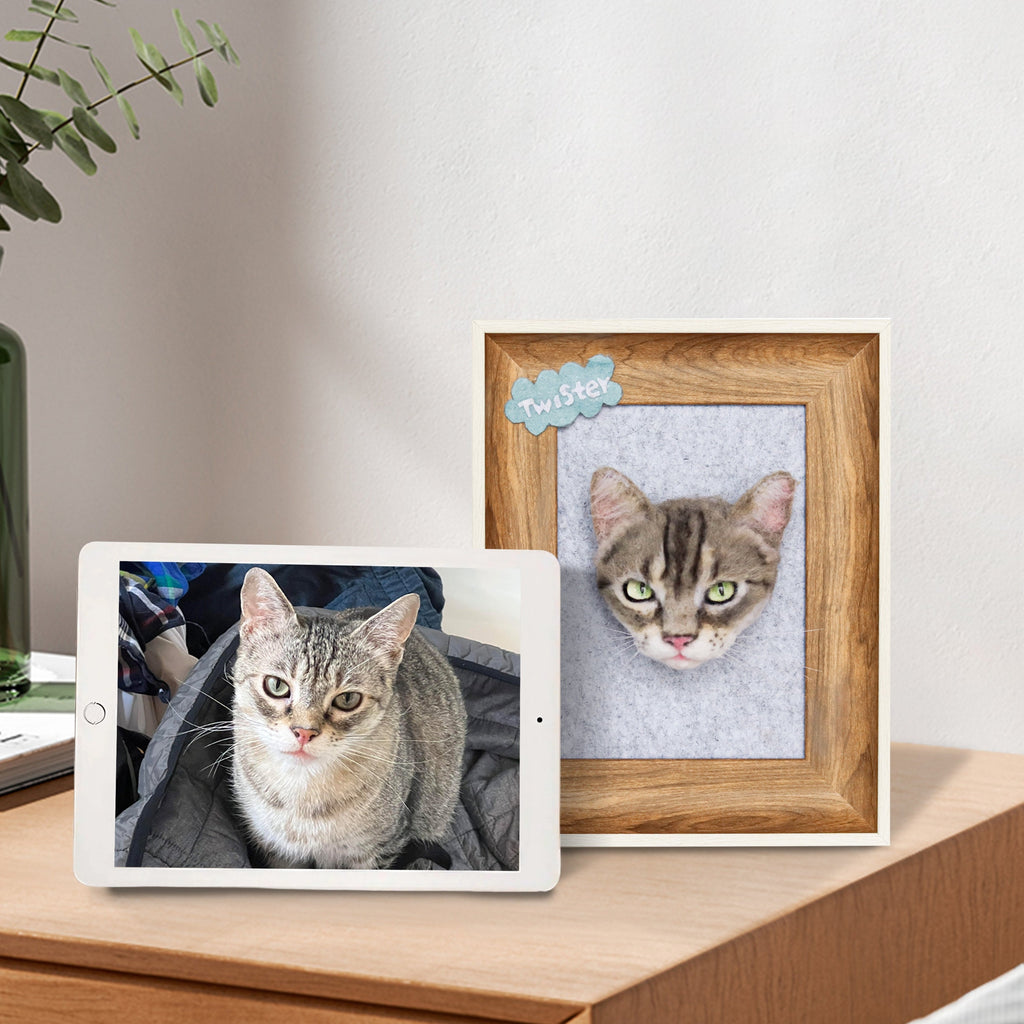 Realistic Felted Cat Replica Portrait for Cat Loss Memorial Gift