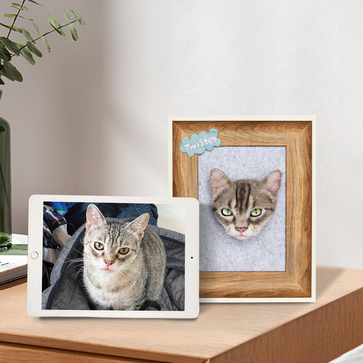 Realistic Needle Felt Cat Portrait Custom Cat Portraits 3D Wakuneco Felt Cat Memorial Ideas