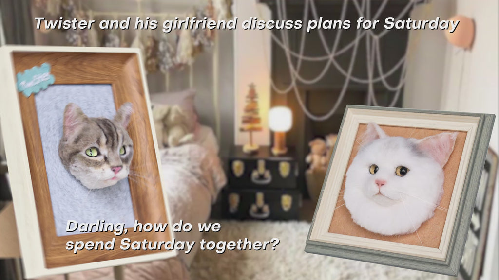 Realistic Needle Felt Cat Portrait Custom Cat Portraits 3D Wakuneco Felt Cat Memorial Ideas