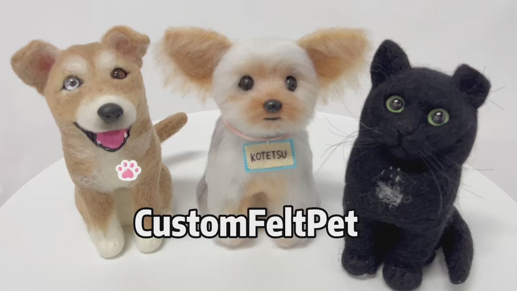 Custom Realistic Miniature Dog Cat Figurine Felted