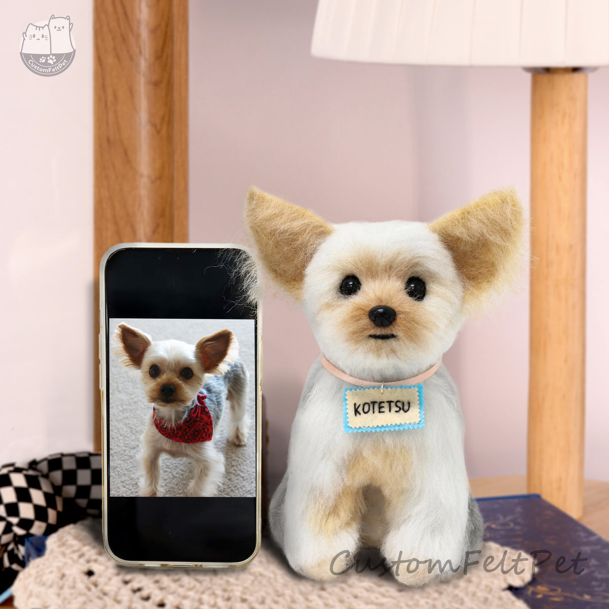 Custom Realistic Miniature Dog Cat Figurine Felted