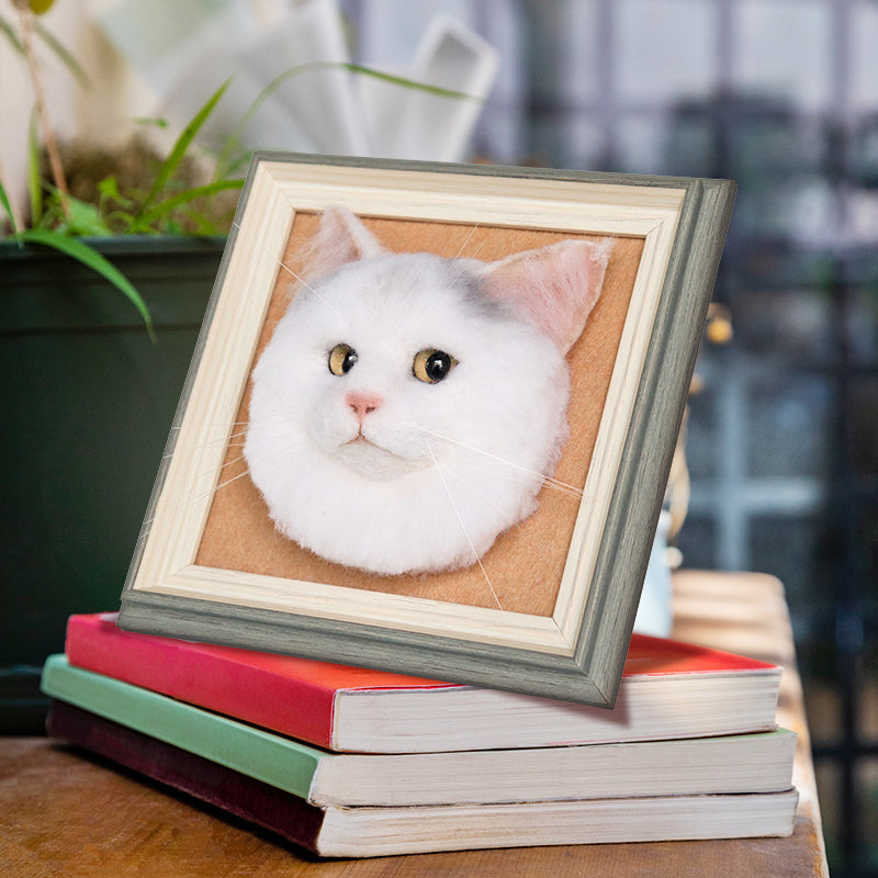Realistic Needle Felt Cat Portrait Custom Cat Portraits 3D Wakuneco Felt Cat Memorial Ideas